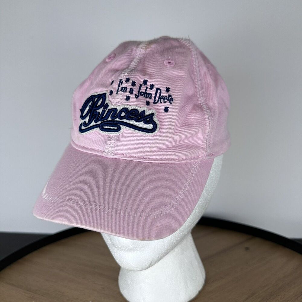 4/$20 Toddler John Deere Hat Cap Strapback Pink w Blue/White Embroidered Logo